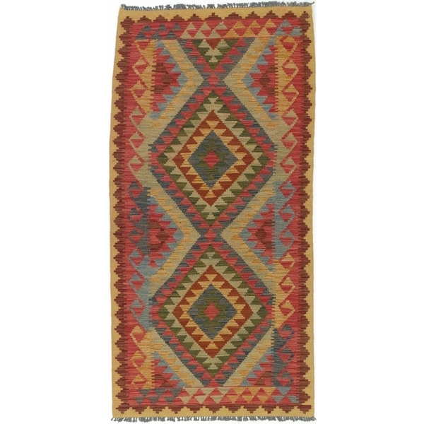 ECARPETGALLERY Flat-weave Anatolian FW Dark Burgundy, Dark Grey Wool Kilim - 3'3 x 6'7