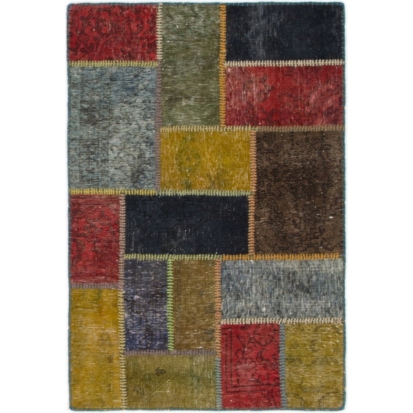 Hand Knotted Ultra Vintage Wool Area Rug - Multi - 2' 10 x 4' 2