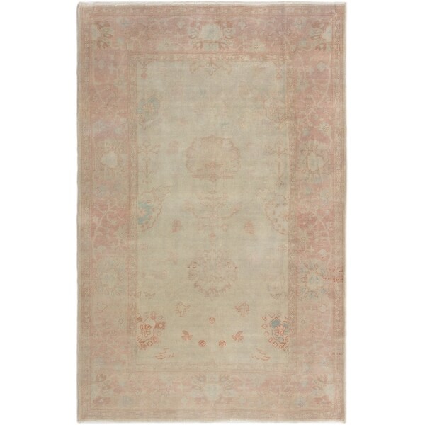 ECARPETGALLERY Hand-knotted Anatolian Light Khaki Wool Rug - 5'8 x 8'9