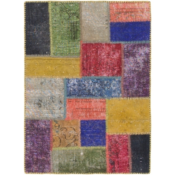 Hand Knotted Ultra Vintage Wool Area Rug - Multi - 3' x 4'