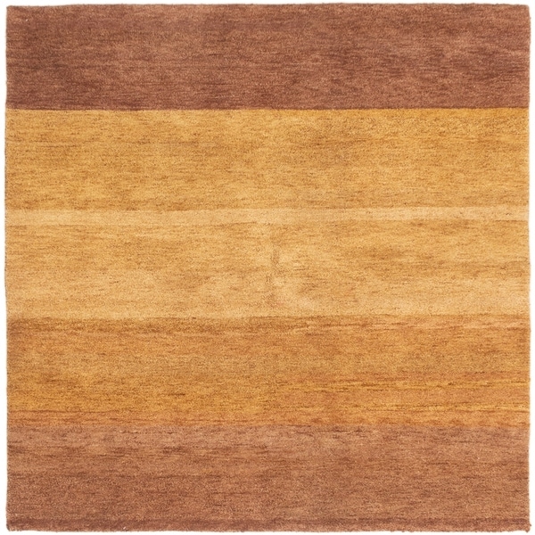 ECARPETGALLERY Hand-knotted Indian Gabbeh Light Brown Wool Rug - 6'3 x 6'3