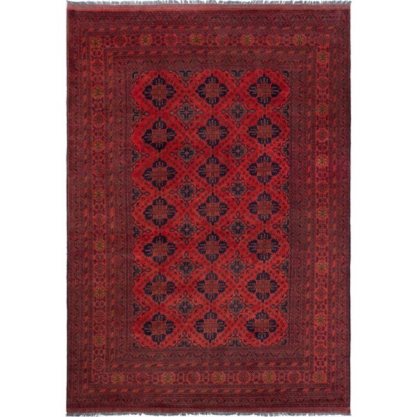 ECARPETGALLERY Hand-knotted Finest Khal Mohammadi Red Wool Rug - 6'10 x 9'8