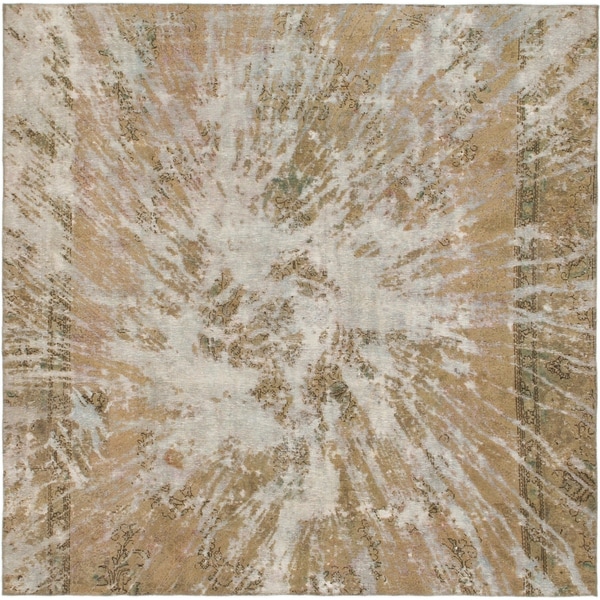 Hand Knotted Ultra Vintage Wool Square Rug - 8' 5 x 8' 5