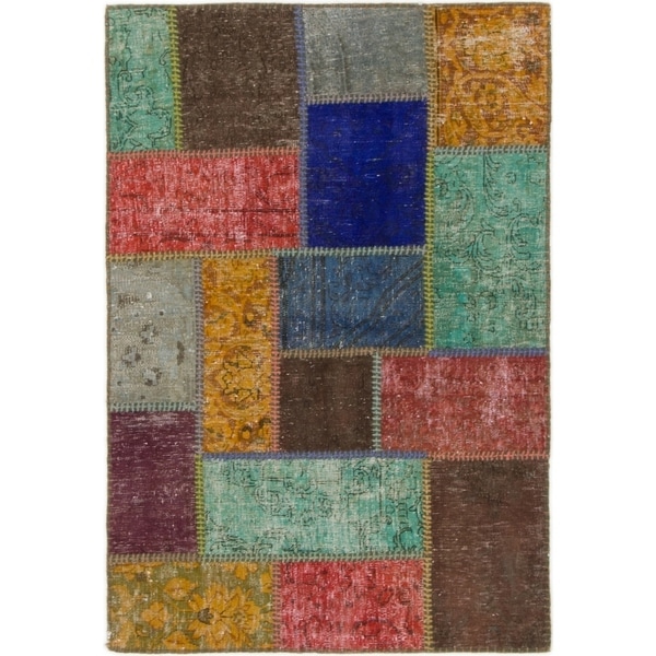 Hand Knotted Ultra Vintage Wool Area Rug - Multi - 2' 10 x 4' 2