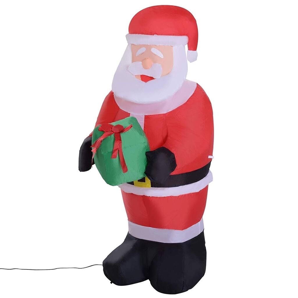 HOMCOM Santa Inflatable Christmas Decoration with Gift Box