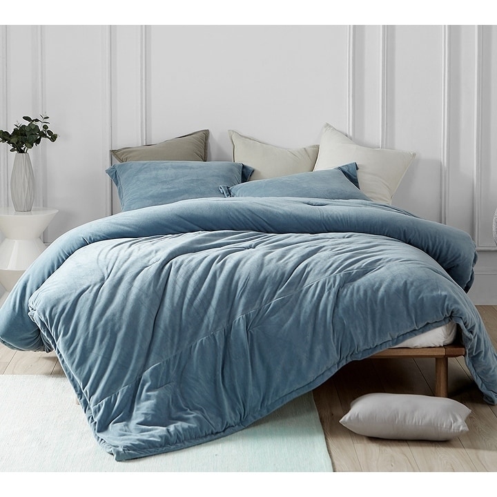 Snorze Cloud Comforter Set - Coma Inducer Oversized Bedding in True Blue - Oversized Alaskan King