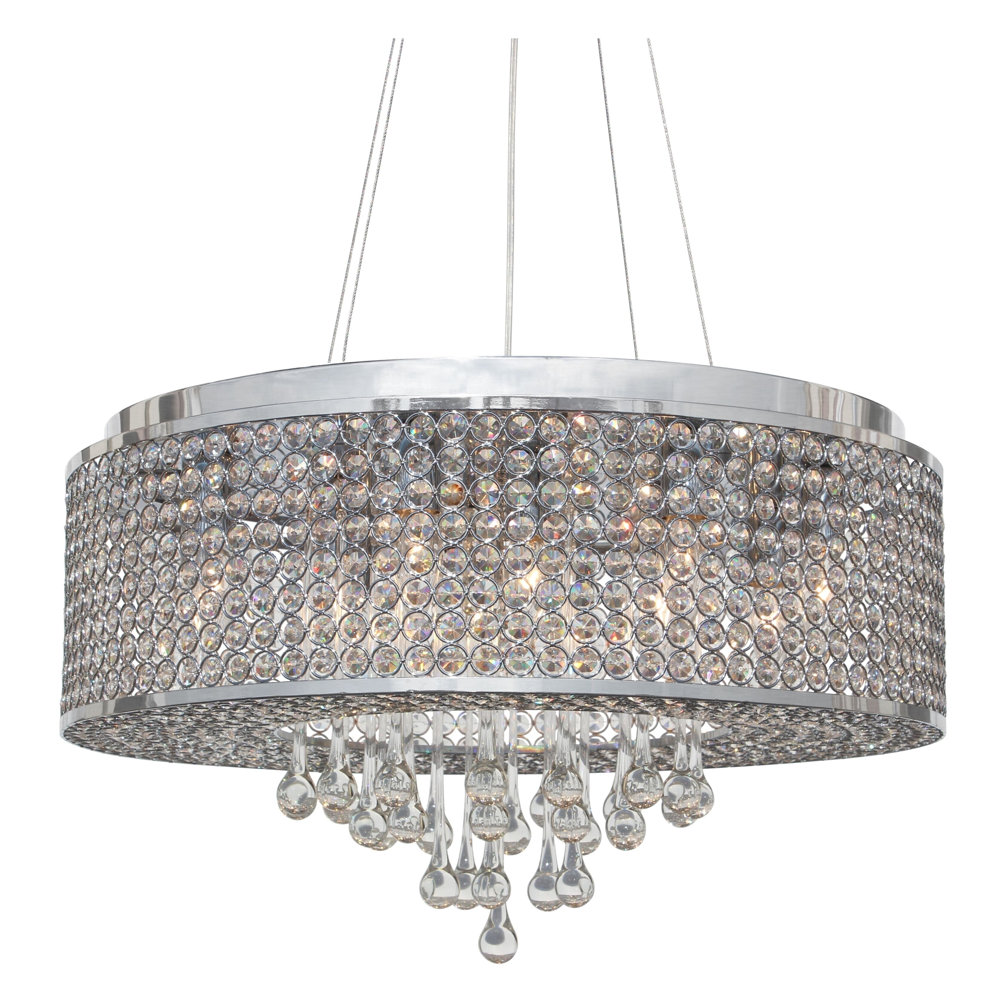 Heaven 7 Light Suspension Chrome Crystal Chandelier XL - Chandeliers For Bedrooms by Overstock.com