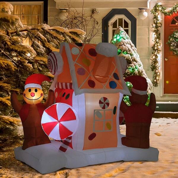 Shop Homcom 5 6 Led Outdoor Christmas Gingerbread House