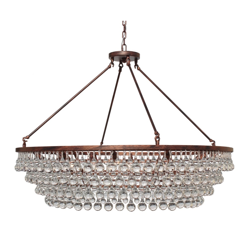 LightUpMyHome Celeste Glass Drop Crystal Chandelier, Oil Rubbed Bronze, Hanging or Flush Mount LightUpMyHome Celeste Glass Drop Crystal Chandelier, Oil Rubbed Bronze, Hanging or Flush Mount