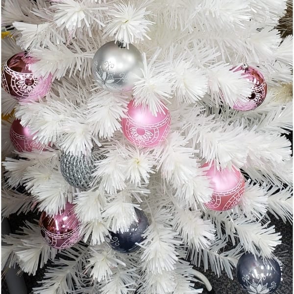 Shop Aleko Fiber Optic Artificial Christmas Tree With Multicolored Lights 4 Foot White Overstock 24087490