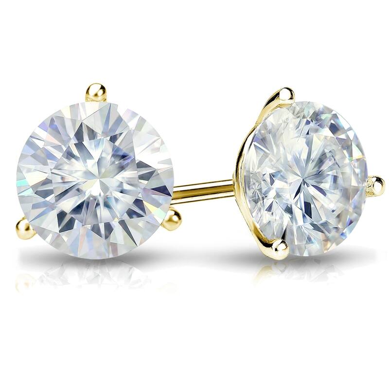 Auriya 5ctw Round Moissanite Stud Earrings 18k Gold Martini-set