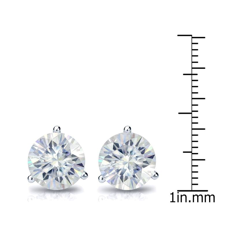 Auriya 6ctw Round Moissanite Stud Earrings 14k Gold Martini-set