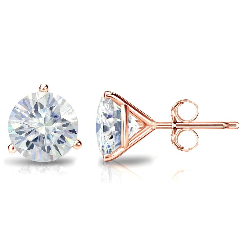 Auriya 6ctw Round Moissanite Stud Earrings 14k Gold Martini-set