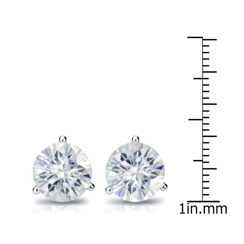 Auriya Platinum 5ctw Round Moissanite Stud Earrings Martini-set