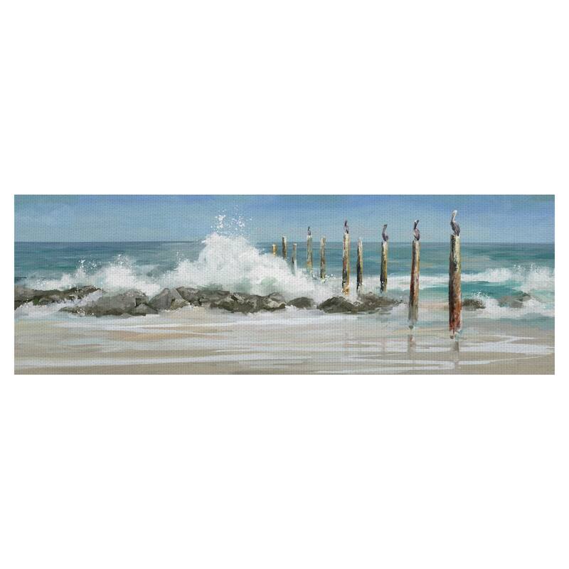 Masterpiece Art Gallery Perched by the Sea Pelicans by Studio Arts Canvas Art Print