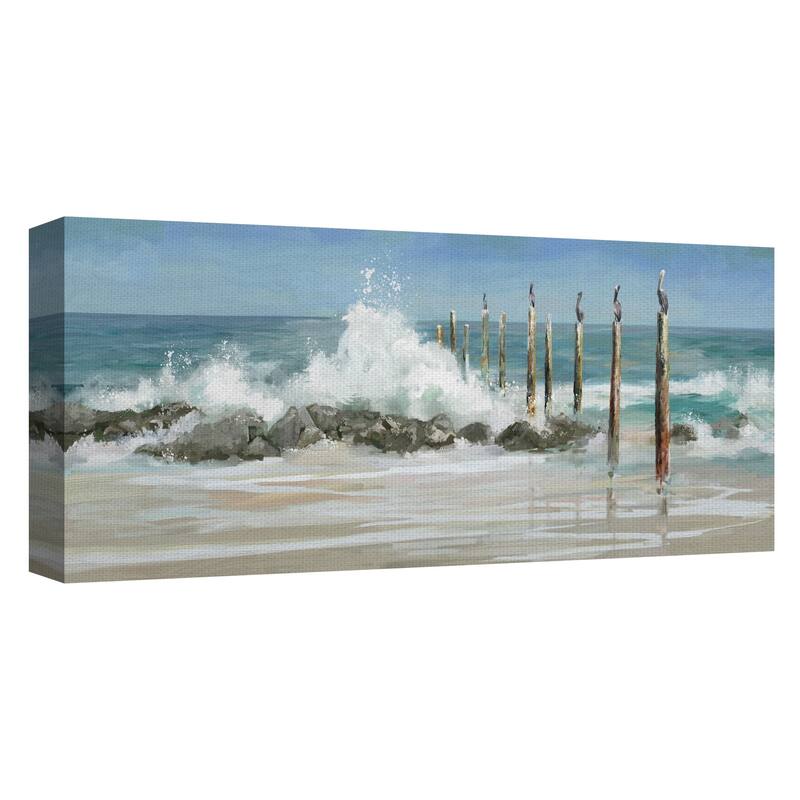 Masterpiece Art Gallery Perched by the Sea Pelicans by Studio Arts Canvas Art Print
