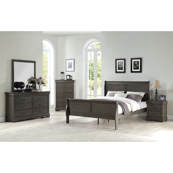 Shop ACME Louis Philippe Eastern King Bed in Dark Gray - Free Shipping Today - Overstock - 24088470