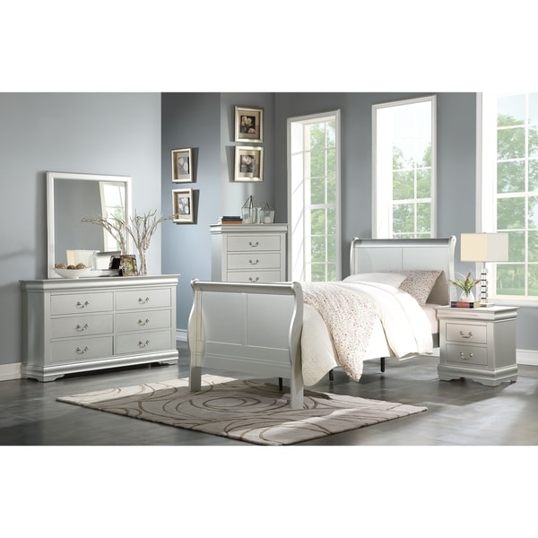Shop ACME Louis Philippe III Nightstand in Platinum - On Sale - Free Shipping Today - Overstock ...