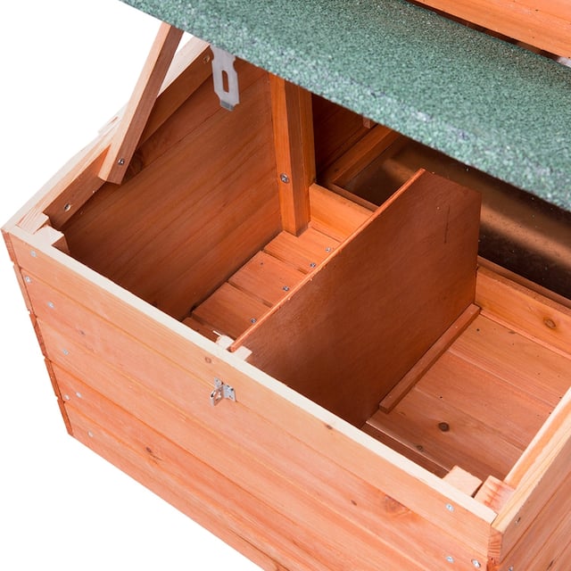 Kinbor 46" Wooden Chicken Coop Hen House Poultry Cage with Removable