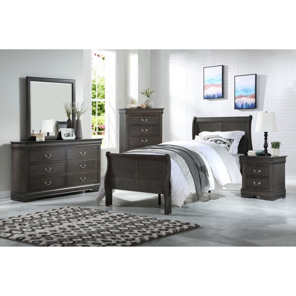 Shop ACME Louis Philippe Full Bed in Dark Gray - Free Shipping Today - Overstock - 24089128