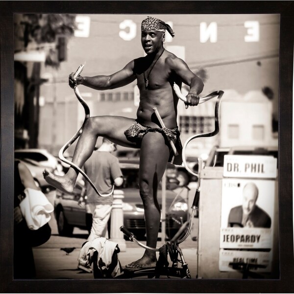 King of Snakes in Venice Beach-GIUTOR113214 Print 11"x11" by Giuseppe Torre
