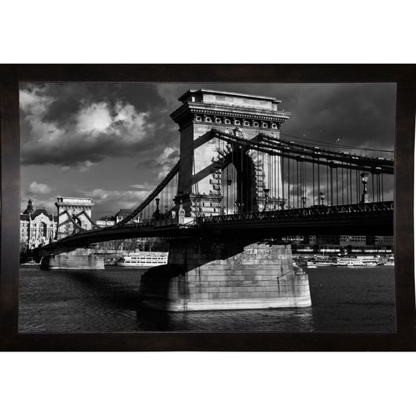Budapest Chain Bridge BW-ISTNAG128801 Print 17"x25.5" by István Nagy