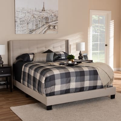 Contemporary Tufted Fabric Bed by Baxton Studio