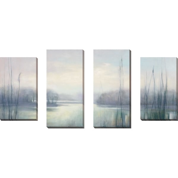 "Misty Memories" by Julia Purinton Set of 4 Print on Canvas - gray
