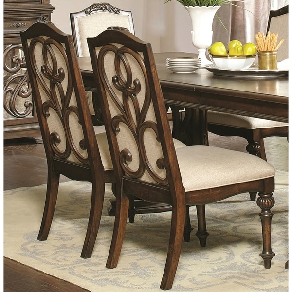 Shop La Bauhinia French Antique Carved Wood Design Dining Chairs (Set