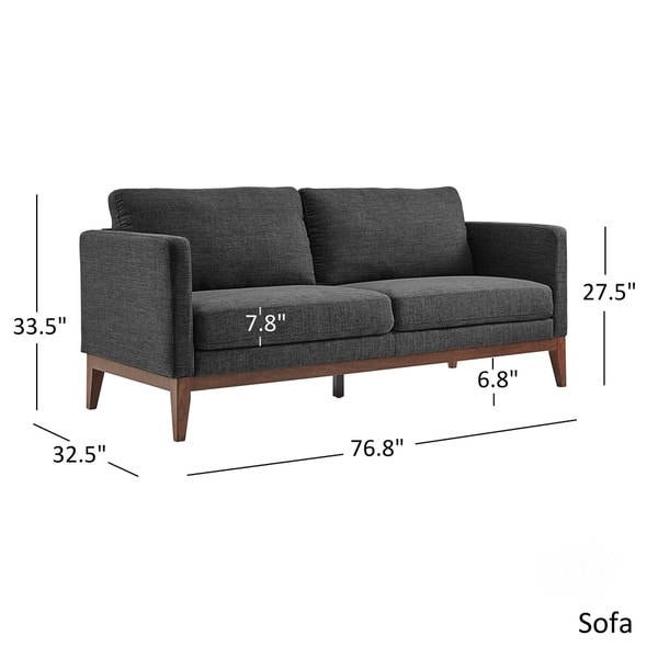 Carson Carrington Mid-Century Linen Sofa or Loveseat