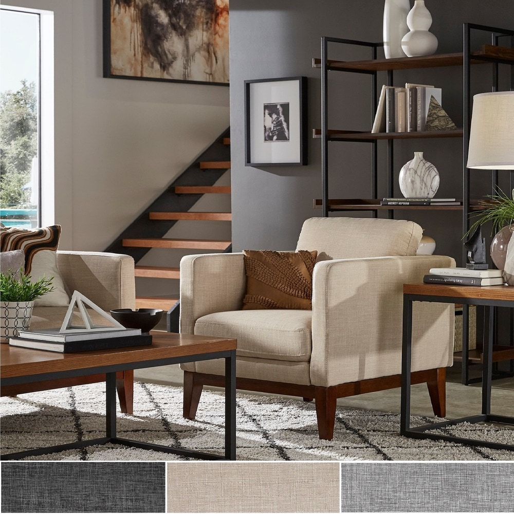 iNSPIRE Q Modern Vail Linen Upholstered Accent Chair