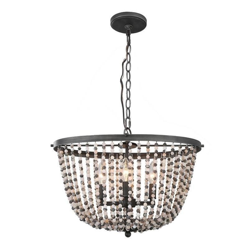 LNC 4-Light Coastal Entryway Beaded Chandelier Lighting - Chandeliers For Bedrooms by Overstock.com
