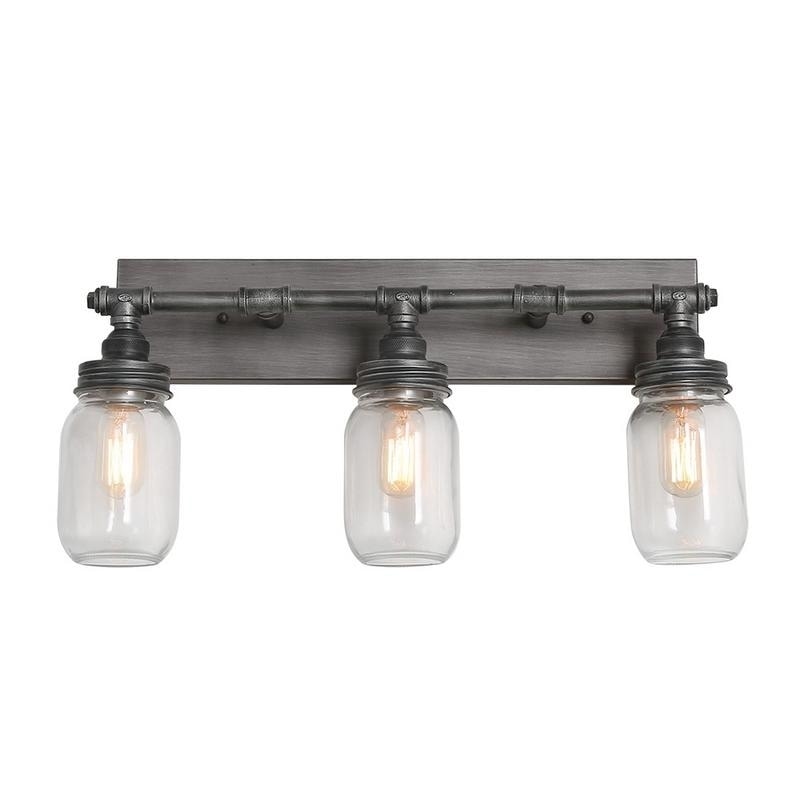 Shop Lnc 3 Light Dark Pewter Vanity Lights Bathroom Wall Sconces