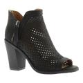 Women's Portland Boot Company Emma Perforated Peep Toe Bootie Black Nubuck Polyurethane