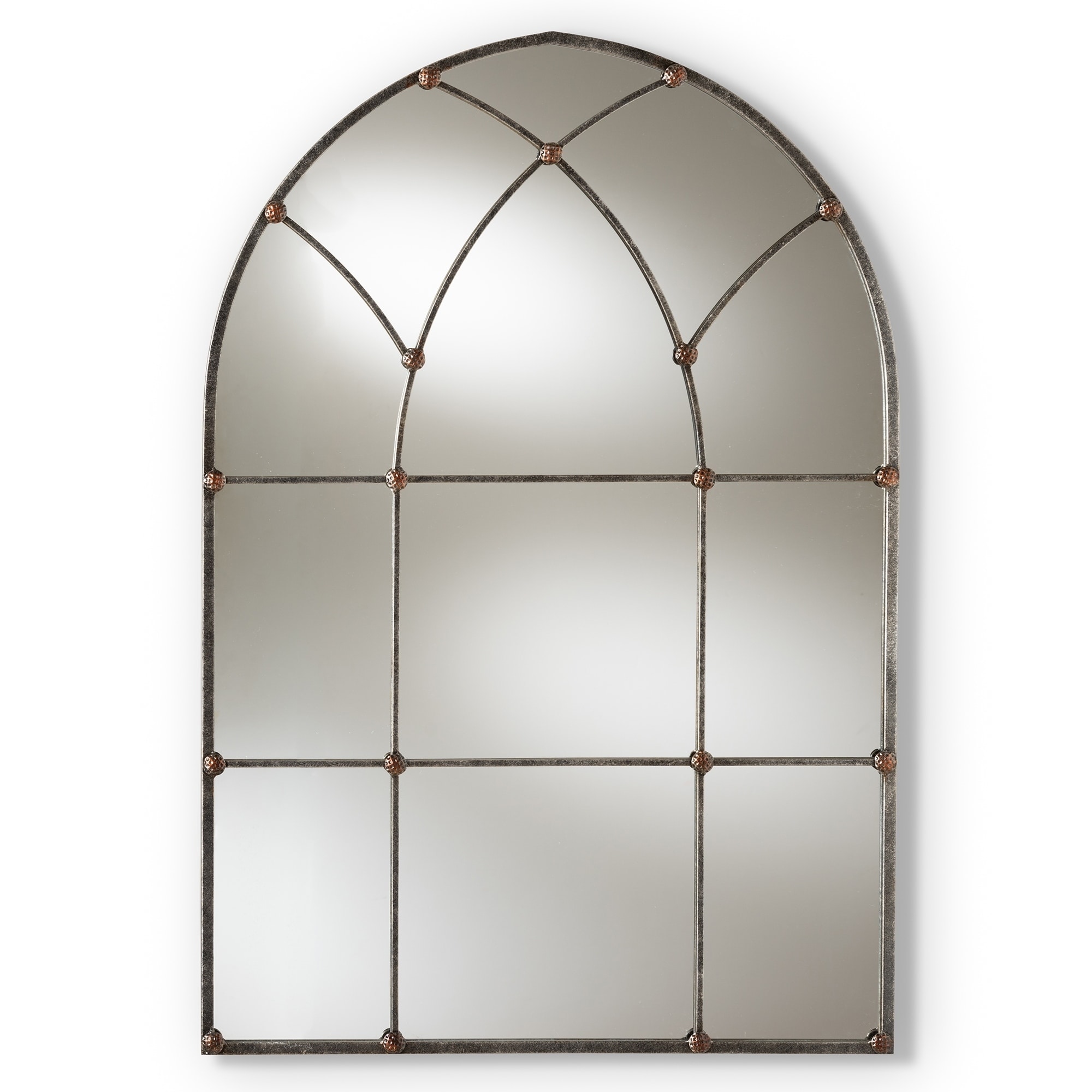 Shop Vintage Antique Silver Arched Window Wall Mirror By Baxton