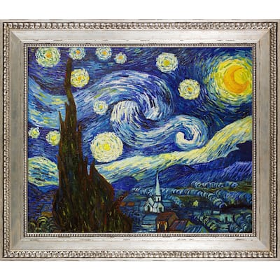 La Pastiche Vincent Van Gogh 'Starry Night' Hand Painted Oil Reproduction
