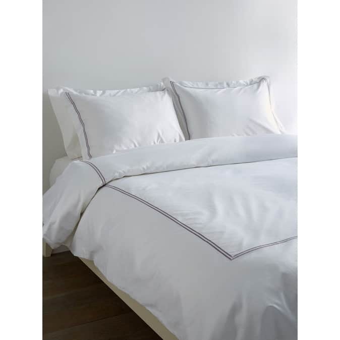 Home Sweet Home Collection Cotton 2 Stripe Embroidery Duvet Set