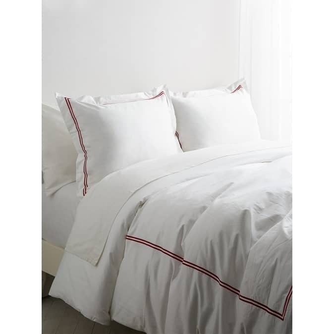 Home Sweet Home Collection Cotton 2 Stripe Embroidery Duvet Set
