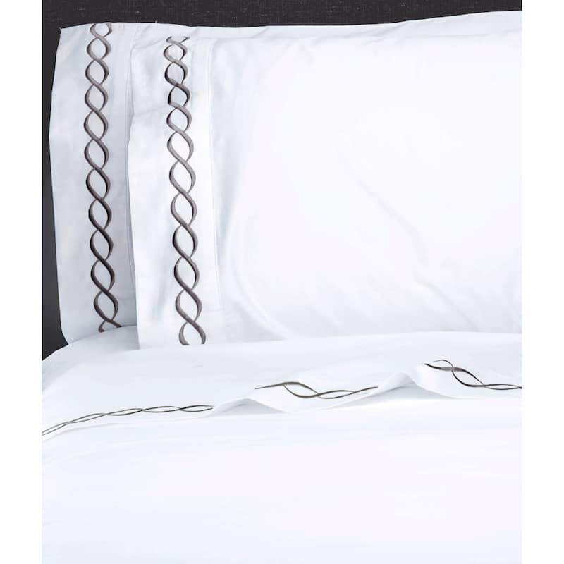 Home Sweet Home Collection 600 Thread Count Cotton Rope Embroidery Bed Sheet Set