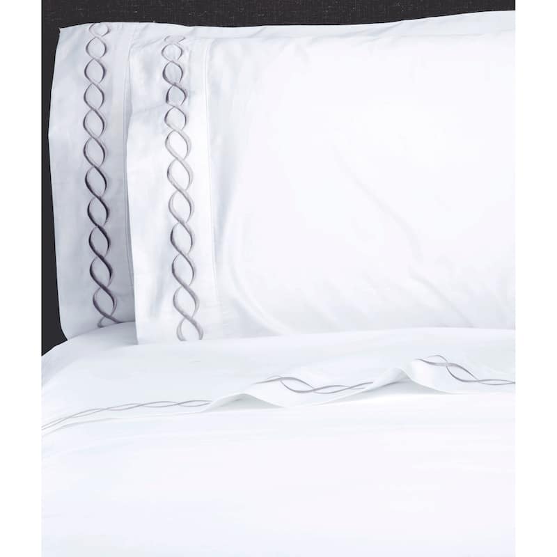 Home Sweet Home Collection 600 Thread Count Cotton Rope Embroidery Bed Sheet Set