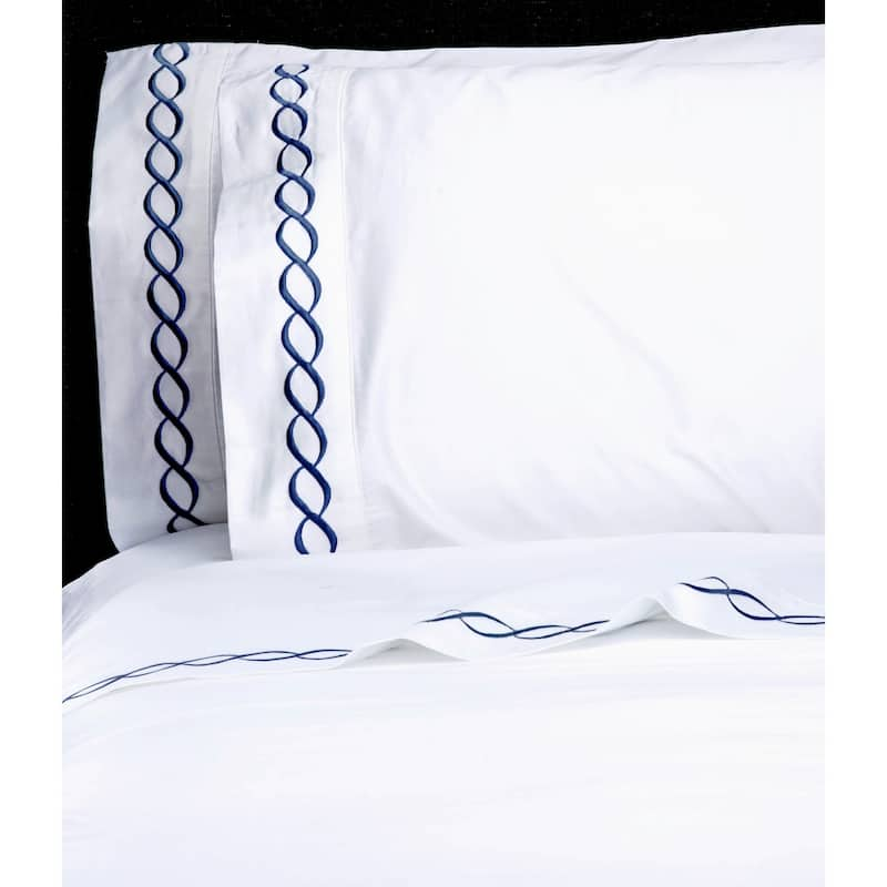 Home Sweet Home Collection 600 Thread Count Cotton Rope Embroidery Bed Sheet Set