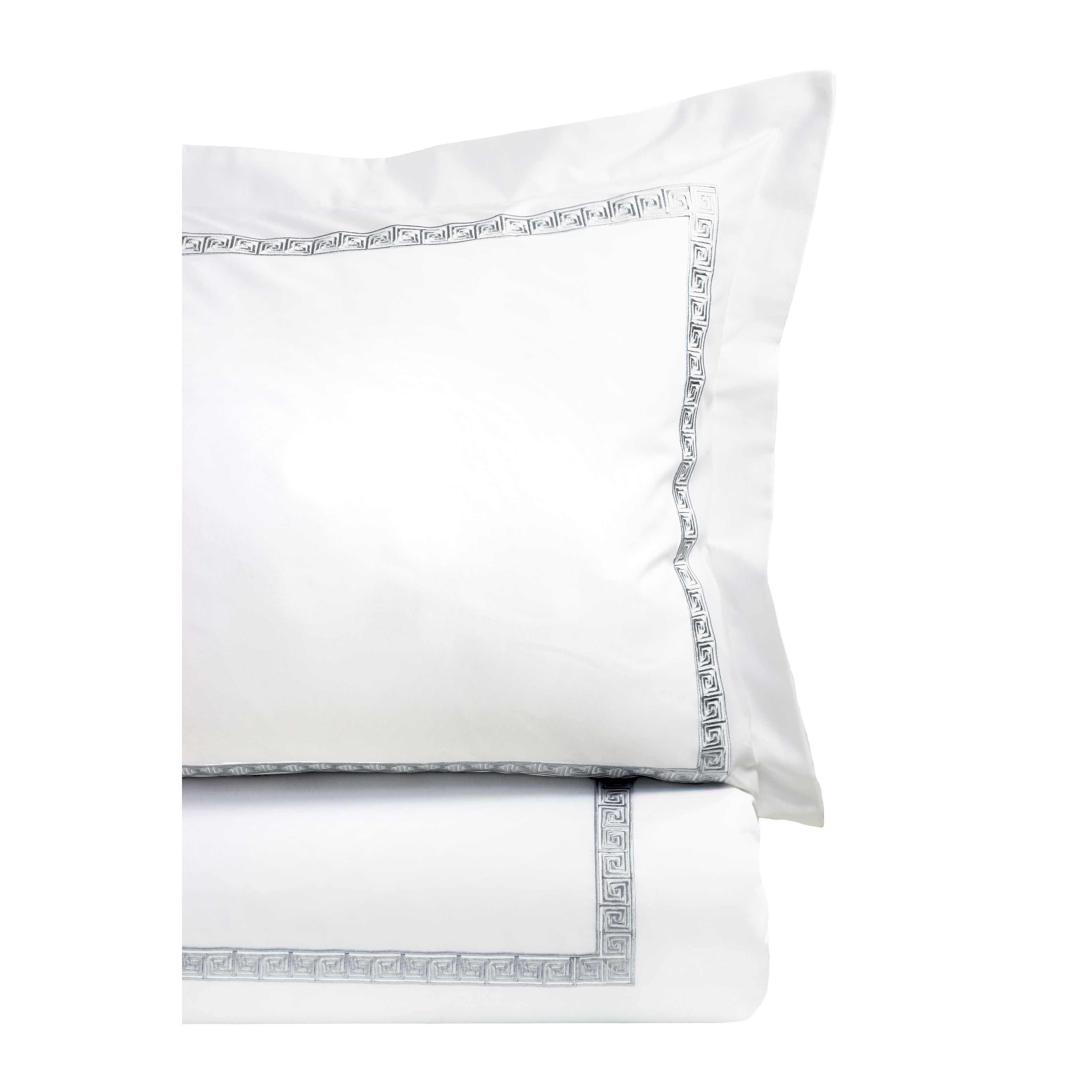Home Sweet Home Collection 600 Thread Count Cotton Greek Key Embroidery Duvet Set