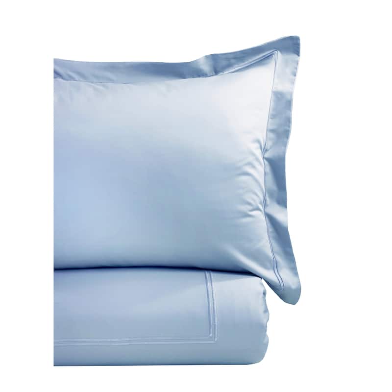 Home Sweet Home Collection 600 Thread Count Cotton Color On Color Strip Embroidery Duvet Set