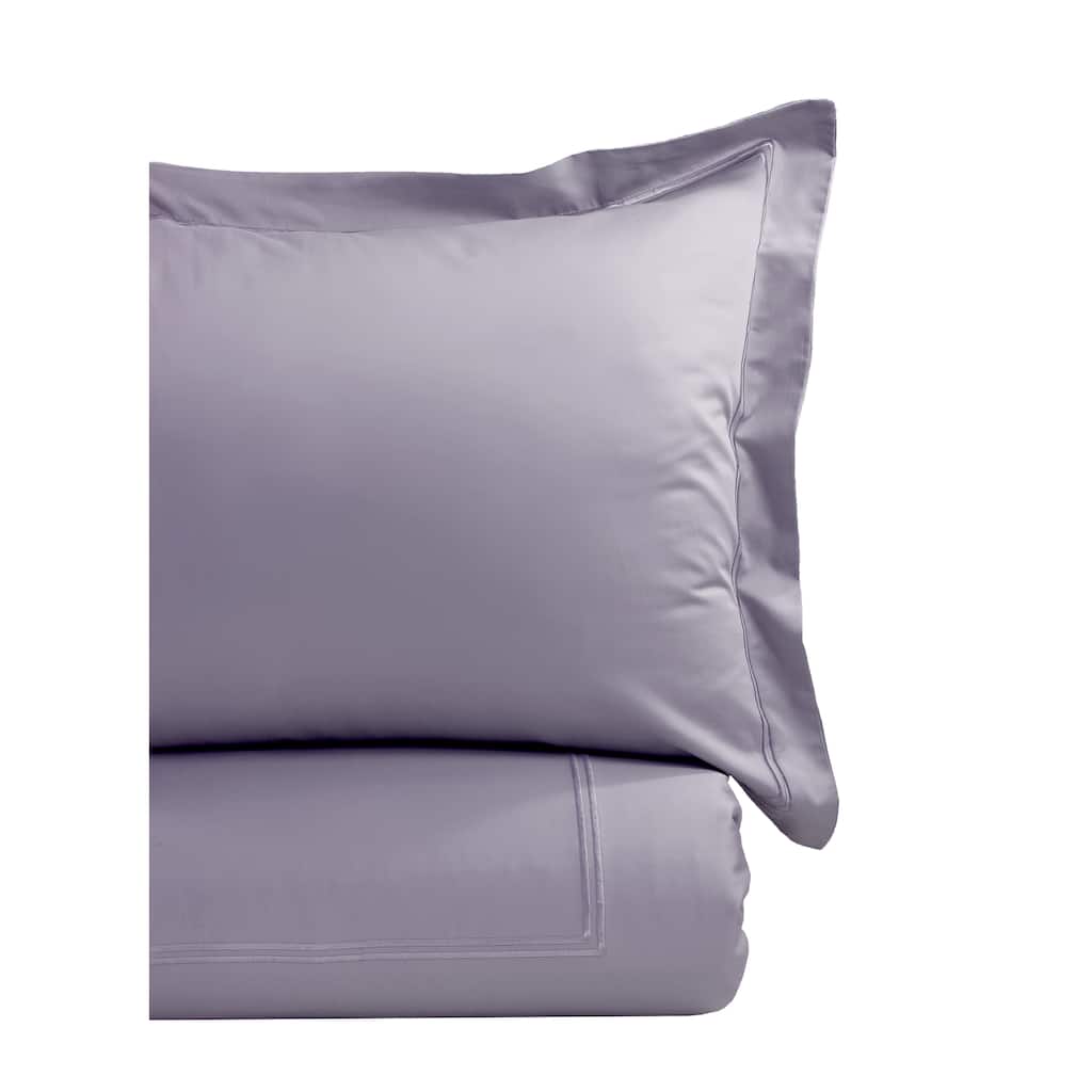Home Sweet Home Collection 600 Thread Count Cotton Color On Color Strip Embroidery Duvet Set