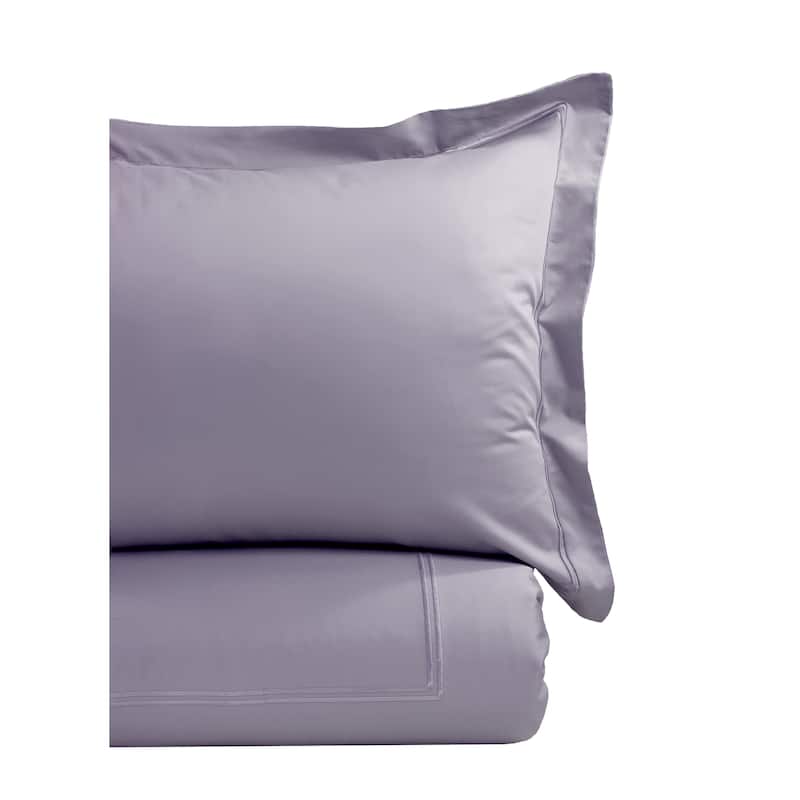 Home Sweet Home Collection 600 Thread Count Cotton Color On Color Strip Embroidery Duvet Set