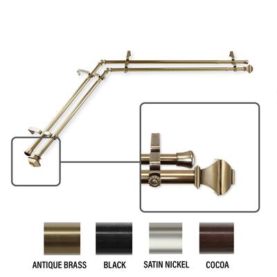 InStyleDesign Eugene Corner Window Double Curtain Rod 13/16 inch dia.