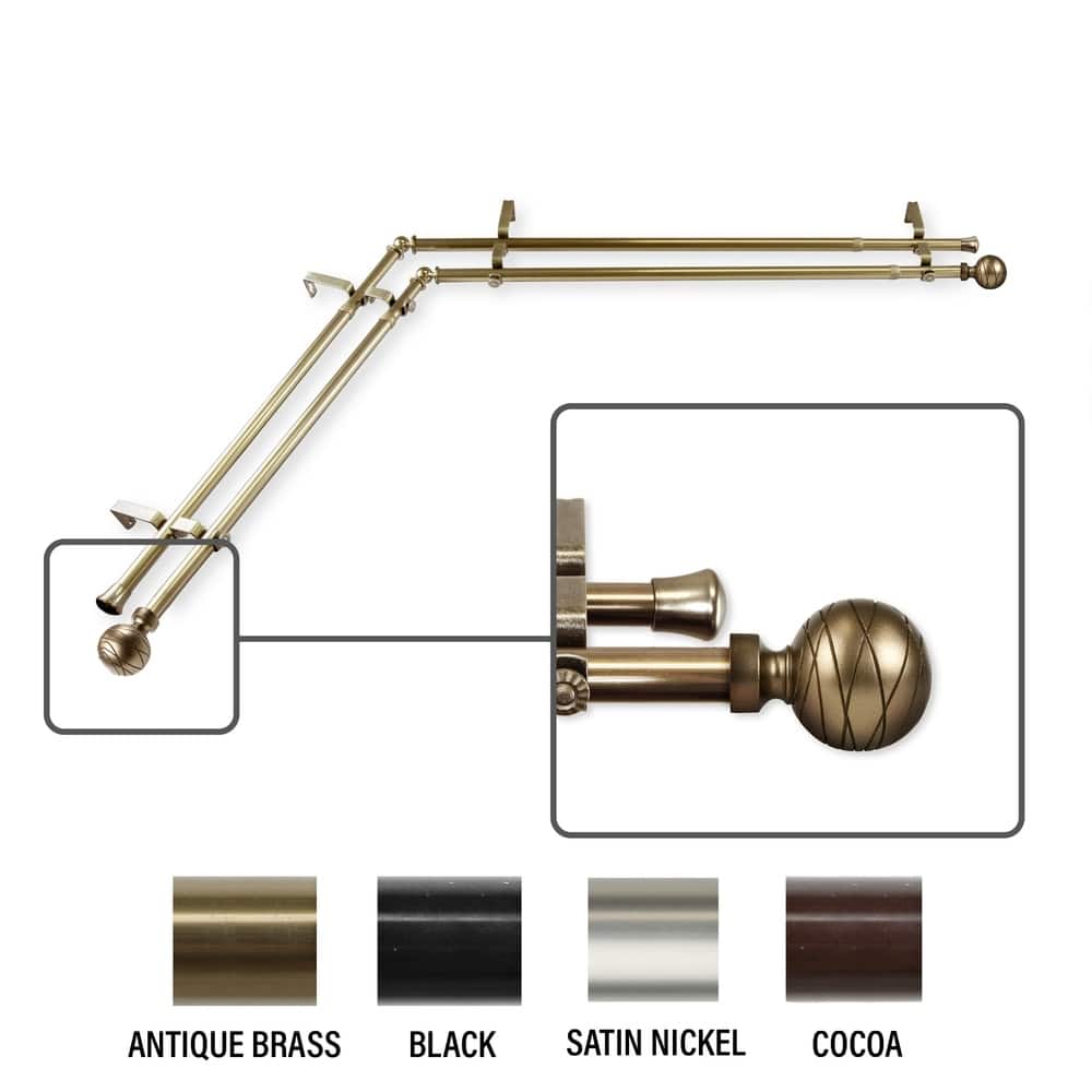 InStyleDesign Desmond Corner Window Double Curtain Rod 13/16 inch dia.