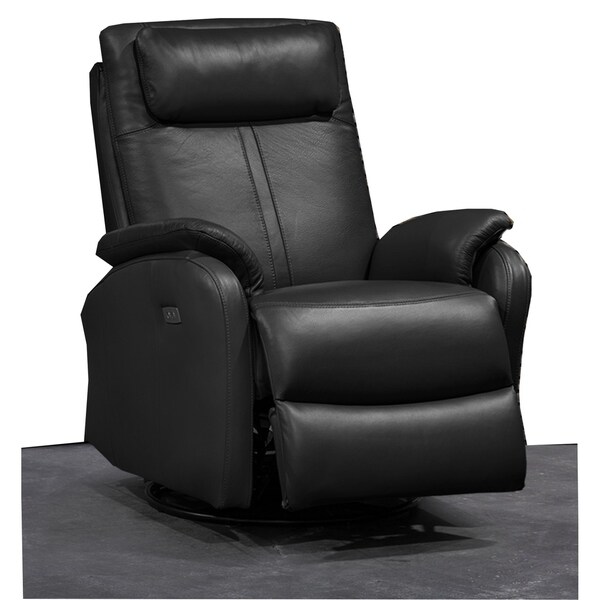 black leather swivel rocker recliner