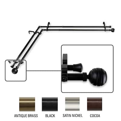 InStyleDesign Piper Corner Window Double Curtain Rod 13/16 inch dia.