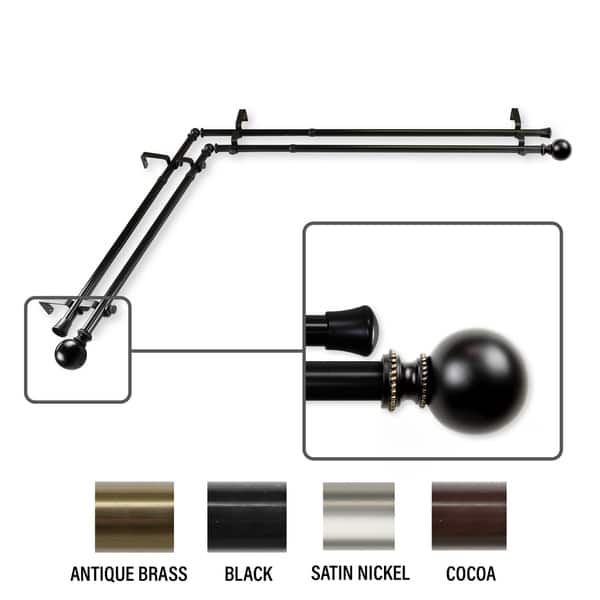 Shop Instyledesign Tegan Corner Window Double Curtain Rod 13 16
